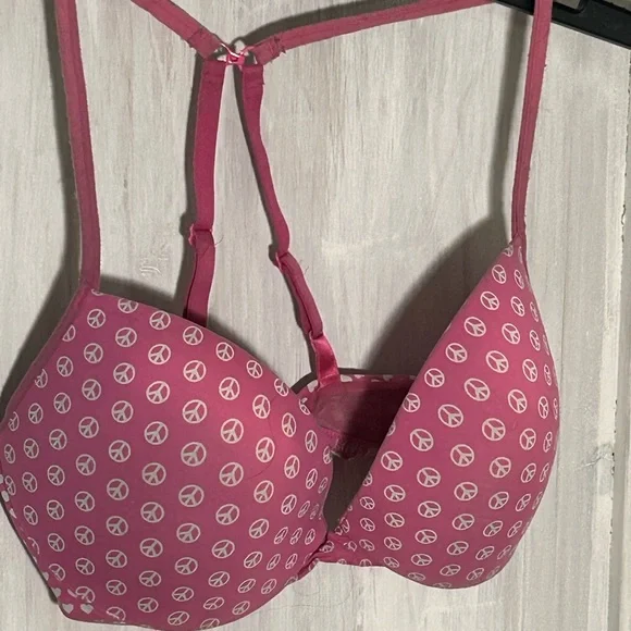 PINK Victoria's Secret Peace Sign Bra in Pink - Picture 1 of 5